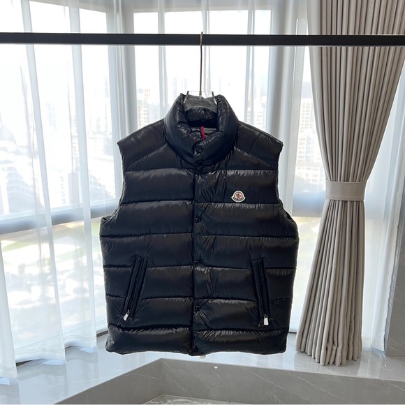 Moncler Shiny Black Puffer Vest - Picture 1 of 9